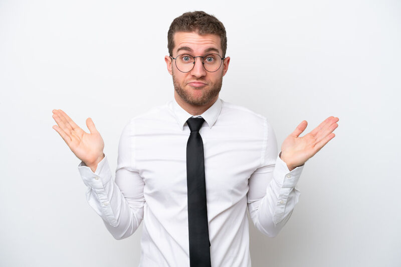Businessman gesturing with hands asking what is a Listserv used for