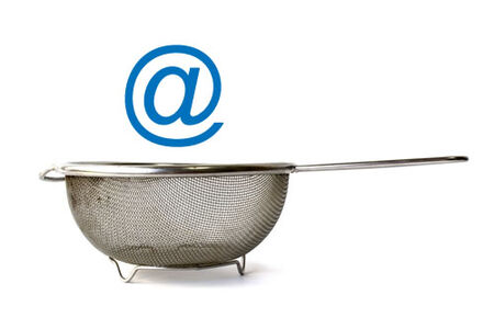 An at symbol above a sieve